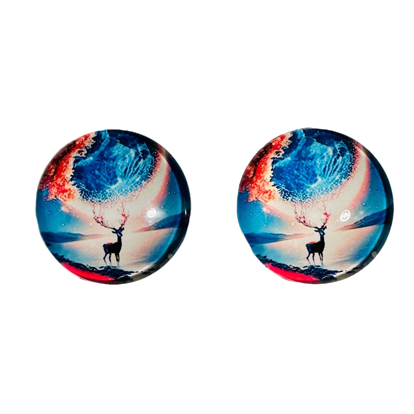 20mm Animal with Background image in Glass, Glue on - See Color Options