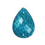 18*25mm Resin Glitter Stone, Teardrop, Sew-on