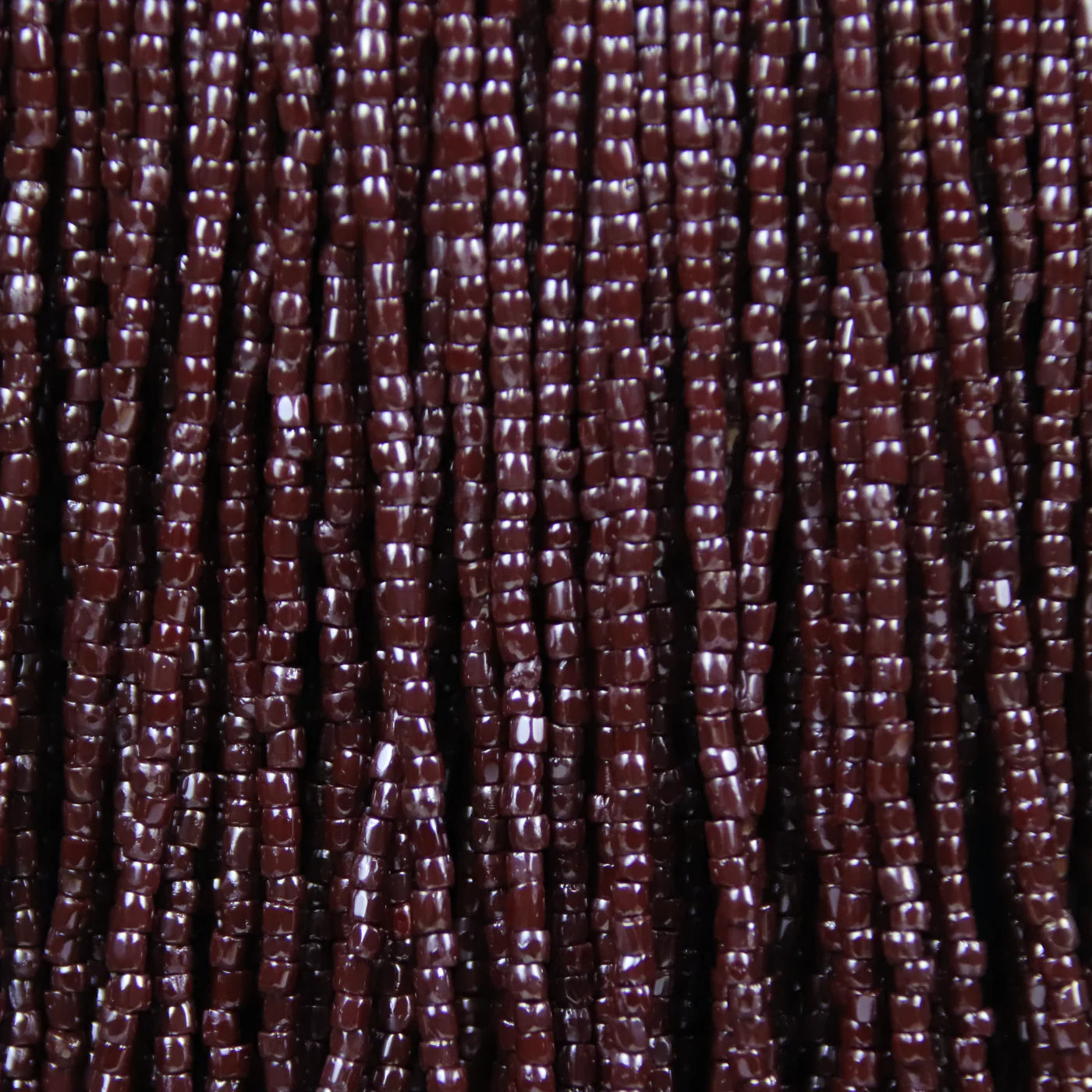 3-Cut 9/0 Czech Seed Beads Opaque Red Coral Luster, Strung
