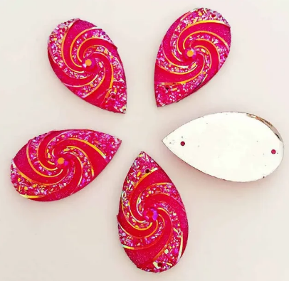 16*27mm Pinwheel Teardrop Cabochon -See Color Options