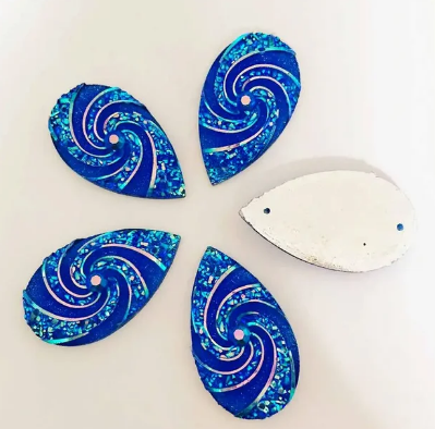 16*27mm Pinwheel Teardrop Cabochon -See Color Options