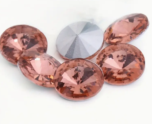 14mm Rose Water Round Satellite Glass Gemstone
