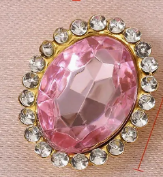 18*14 Jelly Glass Oval with Rhinestone, Sew On -See Color Options