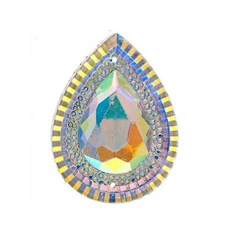 30*40 Piikki Stone Drop, Crystal AB, Sold In Pairs