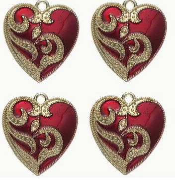 21*23mm Metal Gothic Heart Charm - See Color Options