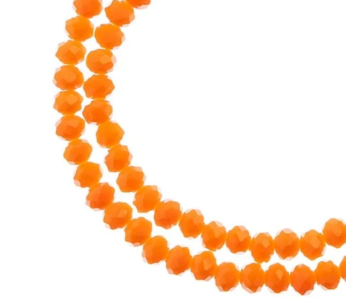 Crystal Lane Rondelle 2 Strand 7in (apx110pcs) 3x4mm Opaque Orange