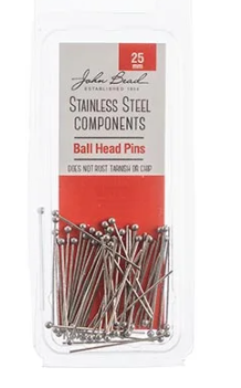 Stainless Steel Ball Head Pins 25mm 50pcs