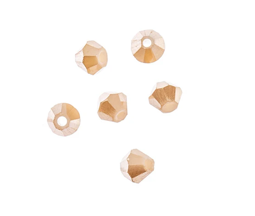 Crystal Lane Bicone 2 Strand 7in (apx96pcs) 4mm Opaque Light Champagne Luster
