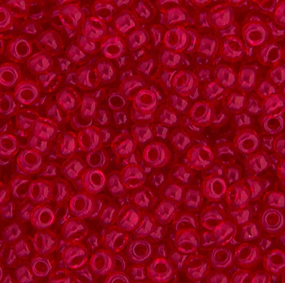 6/0 Preciosa Seed Beads Transparent Ruby, 22g Vial