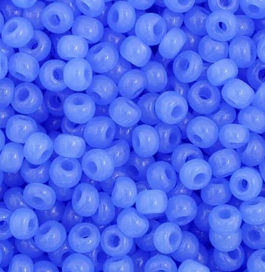 6/0 Preciosa Seed Beads Opaque Oily Blue, 22g Vial
