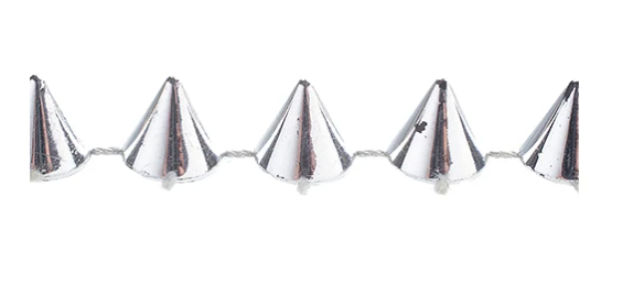 1 yard, 10mm Plastic Spike Trim, Silver