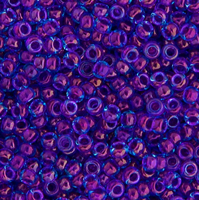 11/0 Miyuki Seed Beads Aqua Fuchsia Lined Luster