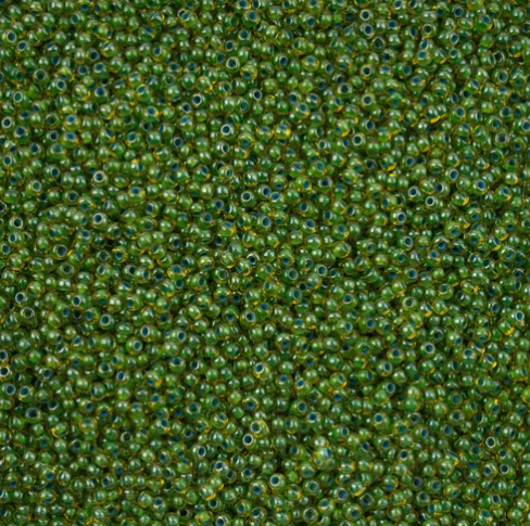 11/0 Preciosa Seed Transparent Yellow C/L Blue Luster