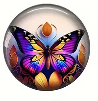 25mm Colorful Glass Butterfly Cabochon - See Color Options