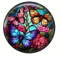 25mm Colorful Glass Butterfly Cabochon - See Color Options