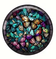 25mm Colorful Glass Butterfly Cabochon - See Color Options