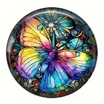 25mm Colorful Glass Butterfly Cabochon - See Color Options
