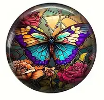 25mm Colorful Glass Butterfly Cabochon - See Color Options