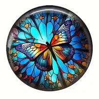 25mm Colorful Glass Butterfly Cabochon - See Color Options