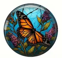 25mm Colorful Glass Butterfly Cabochon - See Color Options