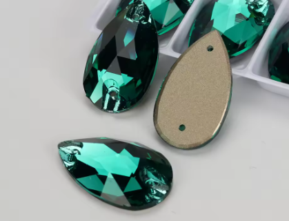 17*28mm Tear Drop AAAAA Glass Crystal, Sew On Gems, Sold in Pairs - See Color Options