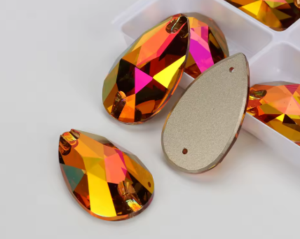 17*28mm Tear Drop AAAAA Glass Crystal, Sew On Gems, Sold in Pairs - See Color Options