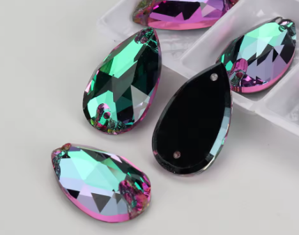 17*28mm Tear Drop AAAAA Glass Crystal, Sew On Gems, Sold in Pairs - See Color Options