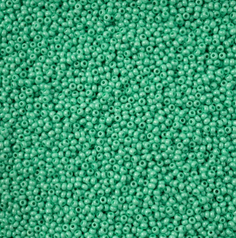 11/0 Preciosa Seed Bright Turquoise Chalk sfinx Terra Dyed