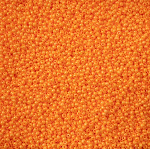 11/0 Preciosa Seed Bright Orange Chalk sfinx Terra Dyed