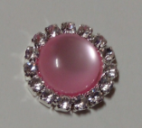 15mm Cat Eye Round Resin with Rhinestones - See Color Options