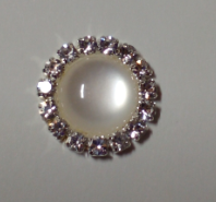 15mm Cat Eye Round Resin with Rhinestones - See Color Options