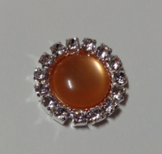 15mm Cat Eye Round Resin with Rhinestones - See Color Options