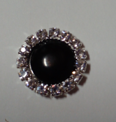 15mm Cat Eye Round Resin with Rhinestones - See Color Options