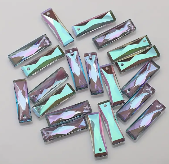 7*25mm Strass Rectangle Crystal Pendent - See Color Options