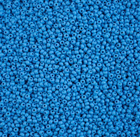 10/0 Preciosa Seed Bead PermaLux Dyed Chalk Light Blue Matte