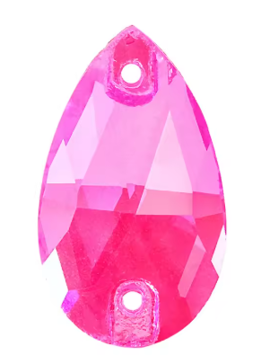 17*28mm Fancy Glass Crystal, Sew On Gems, Sold in Pairs - See Color Options