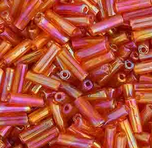 #3 Bugles Preciosa Transparent Orange Rainbow