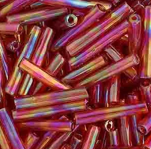 #5 Bugles Preciosa Transparent Red Rainbow