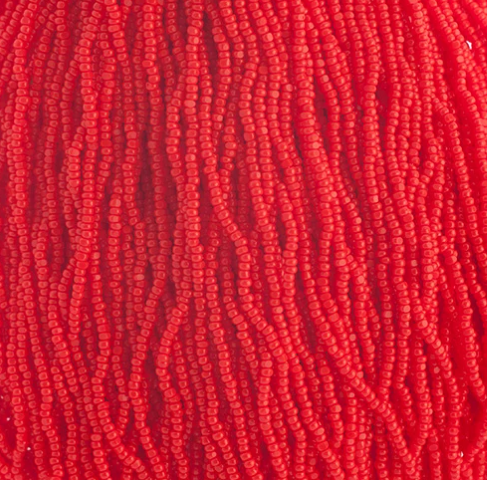 15/0 Czech Seed Beads Charlotte Cut Opaque Light Red