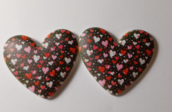 32*36mm Patterned Hearts - See Color Options