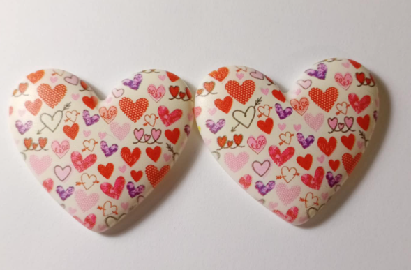 32*36mm Patterned Hearts - See Color Options