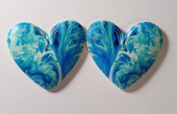 32*36mm Patterned Hearts - See Color Options