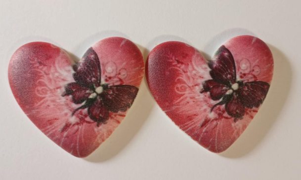 32*36mm Patterned Hearts - See Color Options