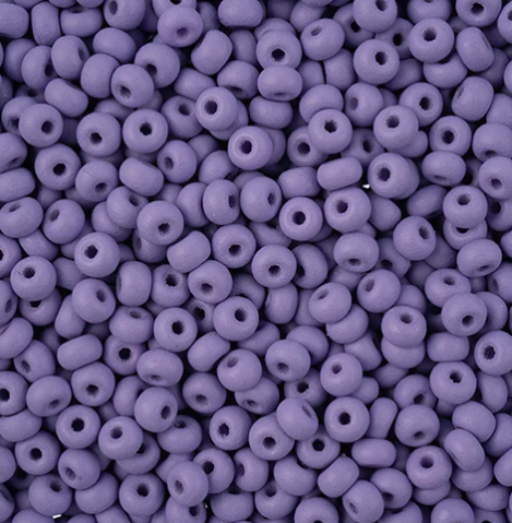 8/0 Preciosa Seed Beads Permalux Dyed Chalk Lavender Matt