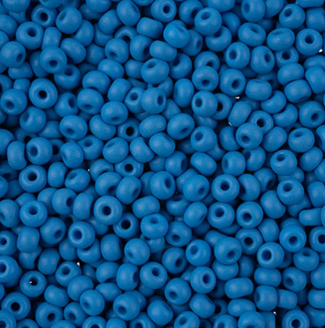 8/0 Preciosa Seed Beads Permalux Dyed Chalk Light Blue Matt