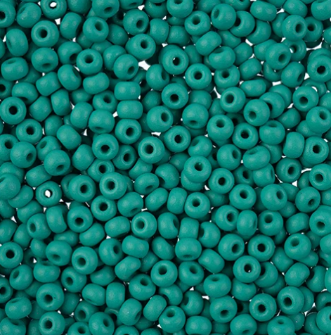 8/0 Preciosa Seed Beads Permalux Dyed Chalk Sea Green Matt