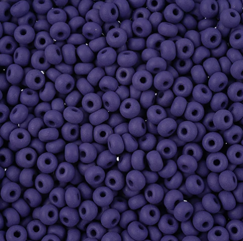 8/0 Preciosa Seed Beads Permalux Dyed Chalk Dark Violet Matt