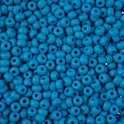 8/0 Preciosa Seed Beads Permalux Dyed Chalk Dark Turquoise Matt