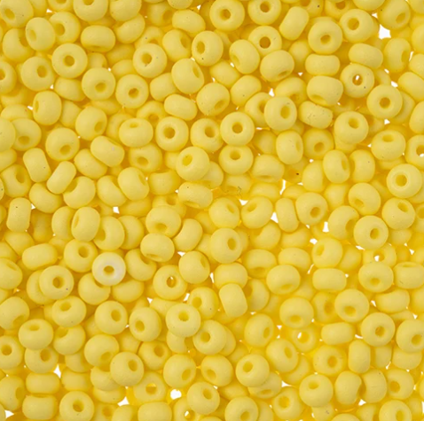 8/0 Preciosa Seed Beads Permalux Dyed Chalk Light Yellow Matt
