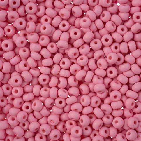 8/0 Preciosa Seed Beads Permalux Dyed Chalk Light Pink Matt